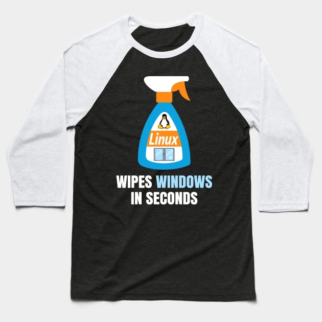 Funny Linux Cleaner Baseball T-Shirt by sqwear